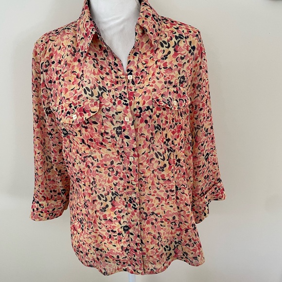 croft & barrow Tops - Croft & Barrow Multicolor Floral Button Down Shirt